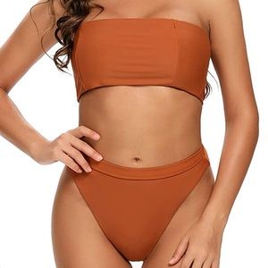Rust bandeau bikini set
